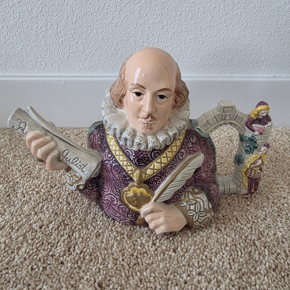 Fitz and Floyd William Shakespeare Teapot Literary Masters‎ Limited Edition 1994
